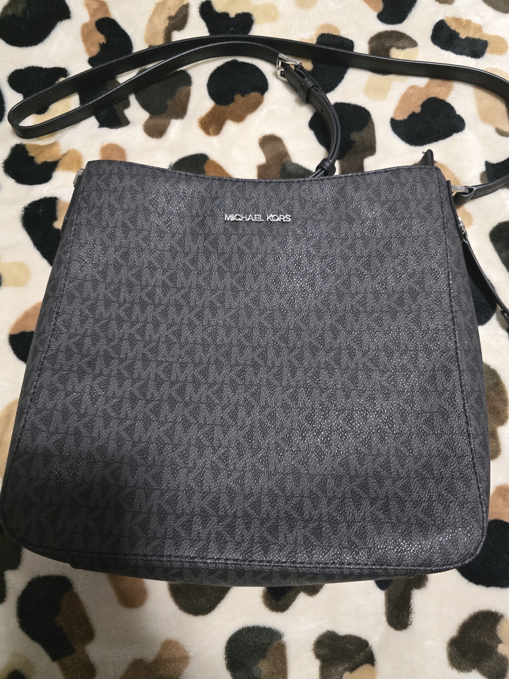Michael Kors Black Logo-Print Crossbody Bag